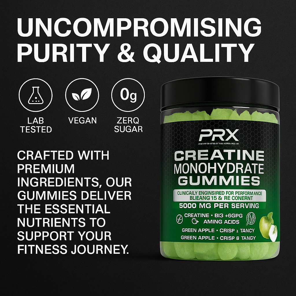 Creatine Gummies - 5000mg High Strength Formula - Green Apple