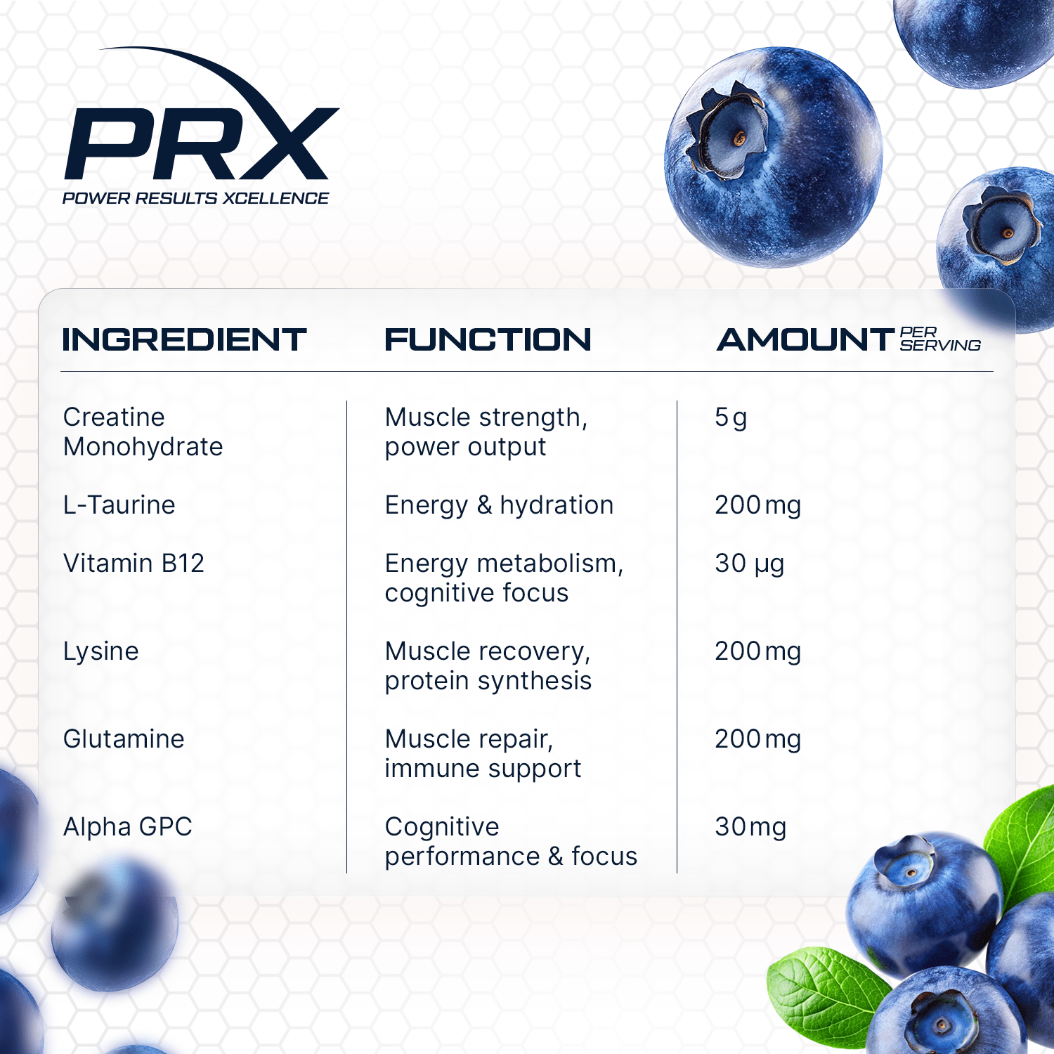 PRX Creatine Gummies – 5000 mg Creatine + B12 + αGPC – Vegan • Zero Sugar • Lab Tested - PRX