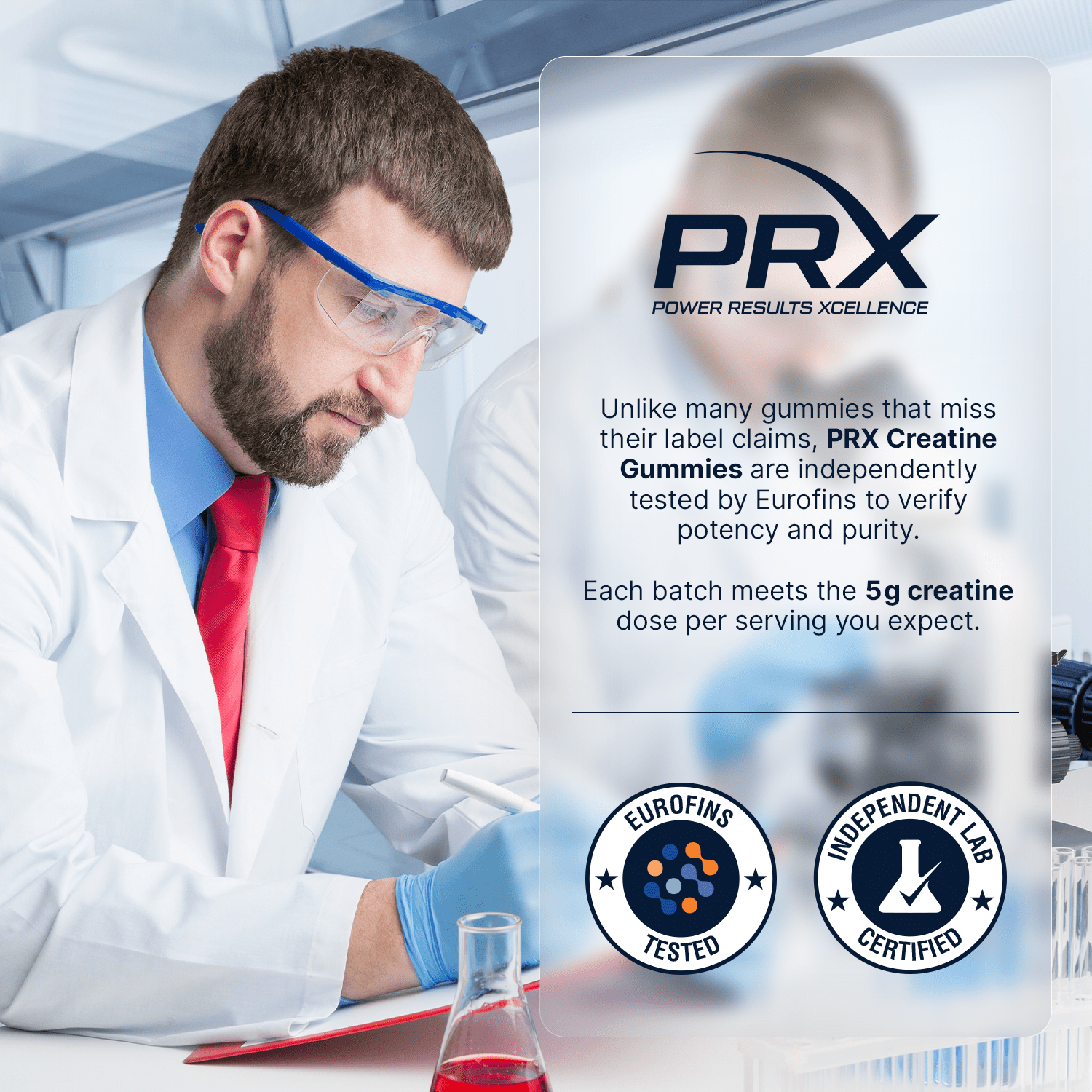 PRX Creatine Gummies – 5000 mg Creatine + B12 + αGPC – Vegan • Zero Sugar • Lab Tested - PRX